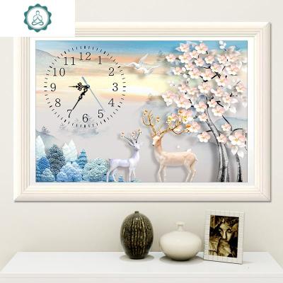 封后(FENGHOU)十字绣2020年新款钻石画满钻客厅时间钟表时钟手工水晶钻表钟2019满钻140*90cm-配套