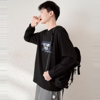 [2.5折价67元]唐狮春季新款男长袖t恤男前胸大图案设计感潮印花圆领长袖T恤