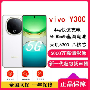 [全新]vivo Y300 瑞雪白 8GB+128GB 天玑6300 5G 6500mAh毫安 44W充电 5000万高