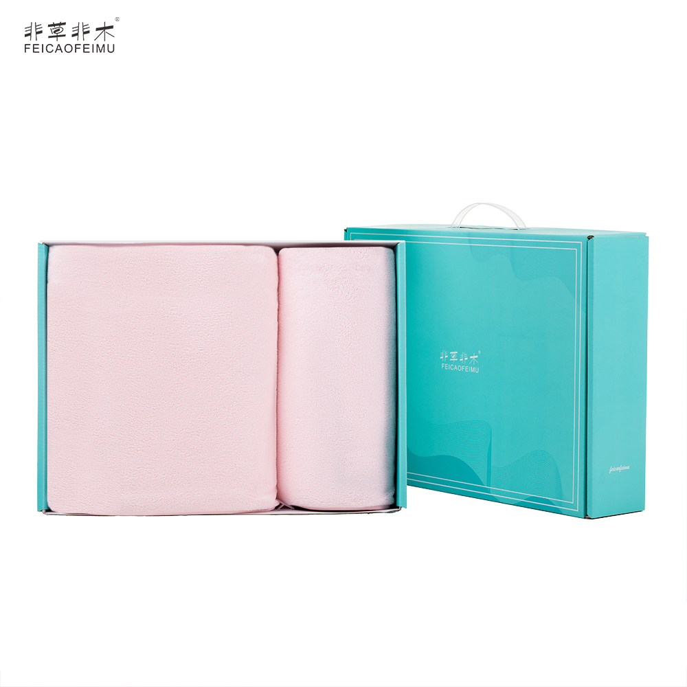非草非木 毛巾套装礼盒吸水劳保福利礼品 雪绒毛巾浴巾套装 FM-3059(盒)