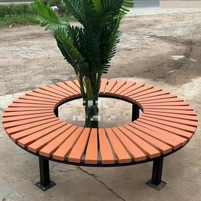 金菲罗格户外防腐木围树椅 1.8无靠背塑木靠背内径100公分