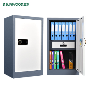 三木 BG874 双门指纹保密柜/顶柜文件柜(无屉) 国密锁柜双认证 蓝灰套色(台)