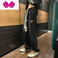 七斓牛仔裤男款春高街vibe直筒裤潮牌复古宽松加绒厚休闲长裤子