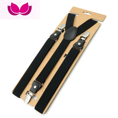七斓男女通用背带夹三夹Y型吊裤带英伦时尚肩带休闲服饰配件成人背带