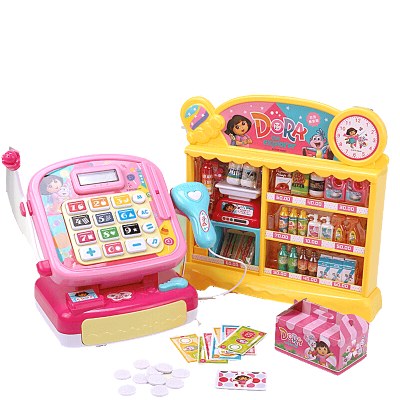 爱探险的朵拉儿童过家家玩具仿真厨房电动出水小家电组合喷雾电饭锅趣味贩卖机套装2570P