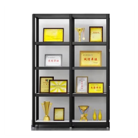 易企采 展示架30*120*180cm 荣誉墙展示墙产品模型手办展示柜样品奖杯柜证书马拉松奖牌荣誉证书奖牌奖杯奖状