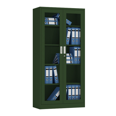 鑫升顺绿色铁皮文件柜办公室档案柜资料柜财务凭证柜钢制办公柜加厚通玻