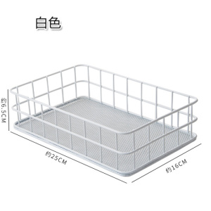 家柏饰(CORATED)家用桌面收纳篮铁艺零食收纳篮置物篮收纳框浴室台面小篮子储物筐
