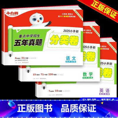 [语文+数学+英语]五年真题分类卷 小学升初中 [正版]2025小白鸥星空小升初真题卷语文数学英语毕业升学重点中学招生真