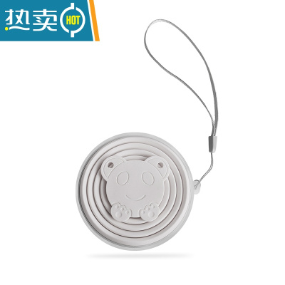 敬平折叠水杯户外旅行压缩便携式可装沸水伸缩迷你收缩硅胶杯漱口杯子 浅灰色洗漱杯