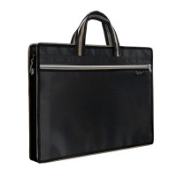 百利文 H136黑色 手提袋 文件袋拉链式公文包手提包资料袋办公会议文件袋资料收纳袋牛津布袋 黑色