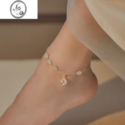 JiMi精致宫铃脚链女夏高级感小众设计2023网红新款潮一步一响足链个性