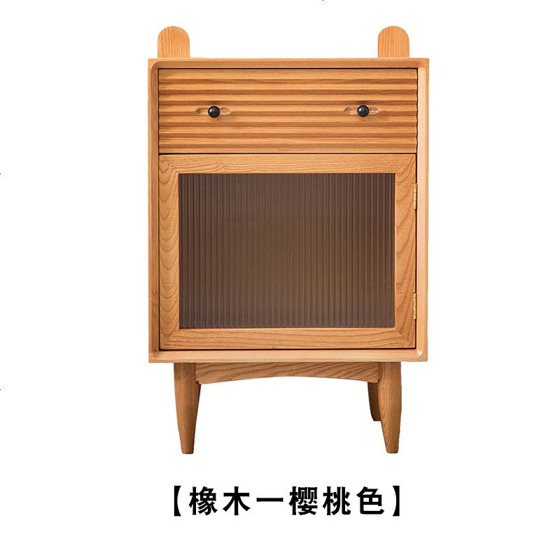 北欧实木餐边柜现代简约日式小户型茶水柜客厅储物柜子玻璃书柜