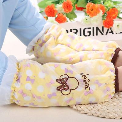 骁熊【买二送一】韩版新款春夏款袖套女士办公防污双层长款短款护袖防水套袖糖果色卡通画动漫印花生活日用家庭家务清洁袖套