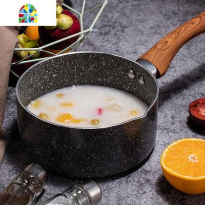 奶锅小汤不粘锅婴儿宝宝辅食锅煮泡面牛奶锅粥多功能电磁炉 FENGHOU 麦饭石18cm送锅盖