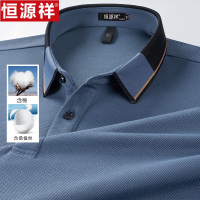 恒源祥秋季男士翻领长袖t恤polo衫中老年宽松商务休闲打底爸爸装