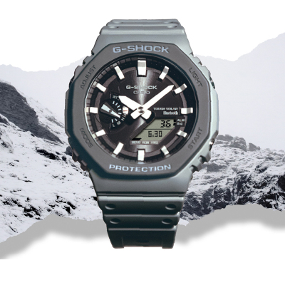 CASIO旗舰店卡西欧手表男款G-SHOCK限量八角橡树太阳能蓝牙手表男士腕表石英表男 日韩腕表GA-B2100LUU