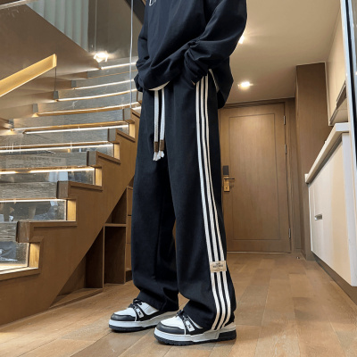新款宽松休闲裤男韩版潮流百搭裤子夏季薄款坠感阔腿裤_675