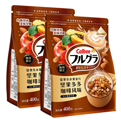 卡乐比富果乐水果麦片坚果多多咖啡风味400g*2袋