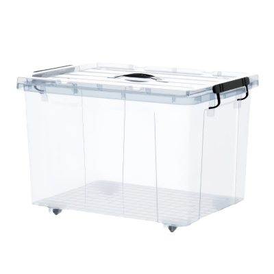 铁洋 透明带轮收纳箱 66cm*45cm*31cm(65L) 个