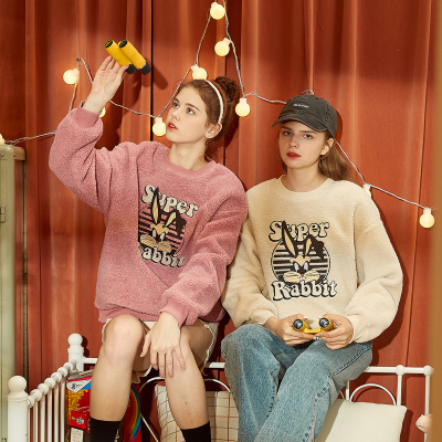 [200元任选3件]唐狮秋冬新款卫衣仿羊羔绒学生韩版舒适防风保暖抓绒衣加厚