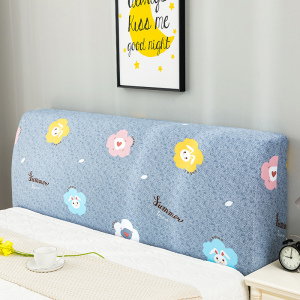 床头套罩全包北欧风格萬能通用防尘软包木床头靠背保护可拆洗 兔耳花() 1.8米(适合1.7-1.9米床头使用)