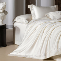 现代极简风A类母婴级100s长绒棉四件套细腻光泽感被套顺滑如丝床