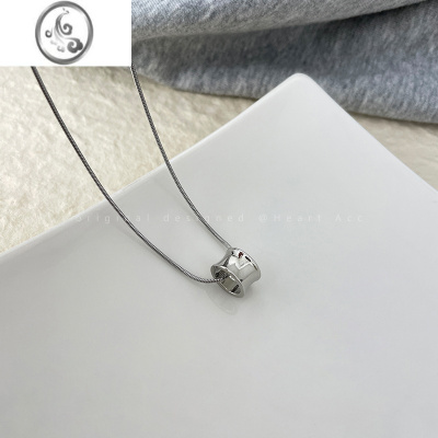 JiMi钛钢圆环小蛮腰项链女ins冷淡风高级感配饰百搭小众设计感锁骨链