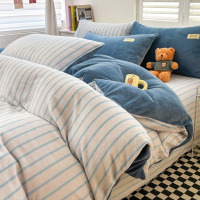 牛奶绒床上四件套新款冬季加厚珊瑚绒床单被套三件套床上用品