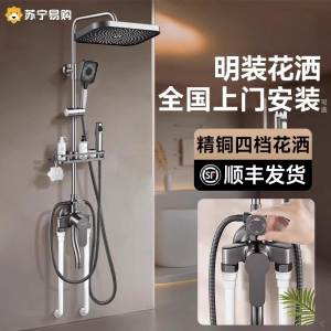 明装淋浴花洒套装家用全套铜浴室卫生间明管明接喷头卫沐浴器2005