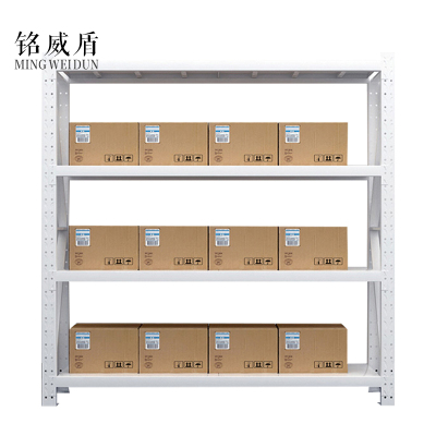 铭威盾仓库仓储货架四层金属五金货架家用中型重型置物架展示架子200KG 200*60*200*4层白色