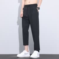 冰丝直筒休闲裤男士2025新款夏季薄款宽松速干九分夏天穿的裤子男