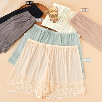 冰丝防走光中腰显瘦女士安全裤内外可穿居家女三分打底裤夏季薄款