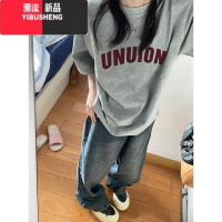 YIBUSHENG潮牌美式复古正肩情侣短袖t恤男女大码胖mm宽松原宿港风半袖上衣