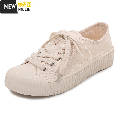 林先森小码女鞋313233帆布鞋女韩版鞋子2020新款百搭厚底增高休闲板鞋34帆布鞋