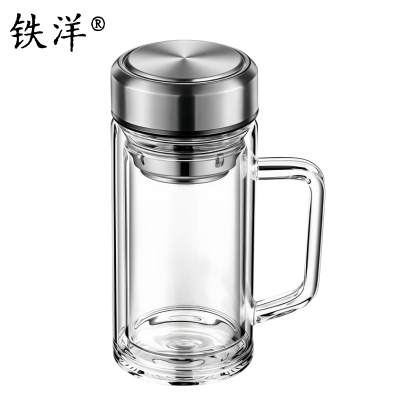 铁洋 把手双层玻璃杯 550ML 个