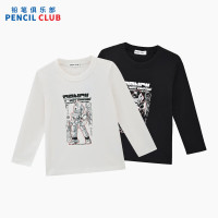 [新品5折价:45元]铅笔俱乐部童装2025秋装新款男童T恤中大童印花长袖儿童圆领百搭上衣