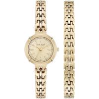 Anne Klein/安妮克莱因女士金属腕表套装日式石英银盘防水英尺
