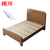 班龙床1.35米+床垫胡桃色套