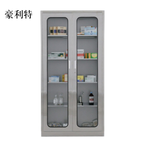 豪利特文件柜不锈钢柜子储物柜资料柜档案柜带锁文件柜304通玻文件柜