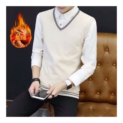 SUNTEK秋冬加绒毛衣背心男士无袖针织毛线马夹加厚保暖毛背心马甲坎肩男马甲/背心