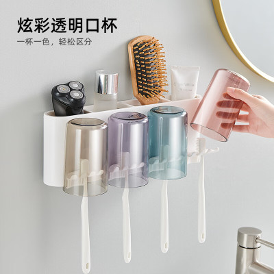 意可可牙刷置物架 四杯E1926随机颜色