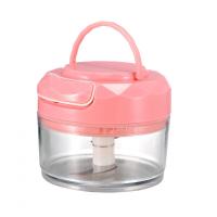 拉蒜压蒜器碎蒜捣蒜泥蒜蓉搅蒜器切蒜绞蒜机厨房迷你手动电动 敬平 钻石粉款有提手+备用刀片碎物研磨碗(碎物器)