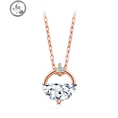 一汪清泉项链女纯银小众设计潮网红ins简约气质玫瑰金锁骨链 JiMi