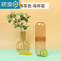 敬平情侣旅行多功能牙膏盒牙刷套装旅游便携式简约漱口杯子男女 经典茶色双杯款洗漱杯