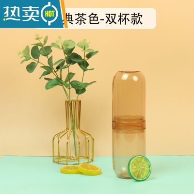 敬平情侣旅行多功能牙膏盒牙刷套装旅游便携式简约漱口杯子男女 经典茶色双杯款洗漱杯