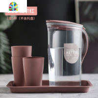 日式塑料冷水壶家用装水容器凉白开水壶大容量果汁水杯套装可高温 FENGHOU [1.5L]加尔红水壶[单壶]BS凉水壶