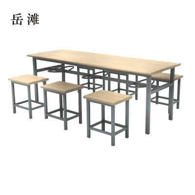 岳滩冷轧钢六人餐桌学生食堂公司职员户外桌椅组合1600*600*750