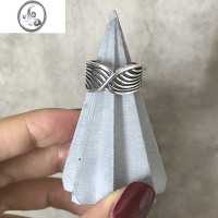 JiMiS925银银食指戒指女ins潮复古冷淡风网红可调节时尚个性开口指环