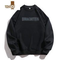 YANXUWIE STUDIO卫衣男宽松圆领情侣打底衫美式字母印花毛边长袖
